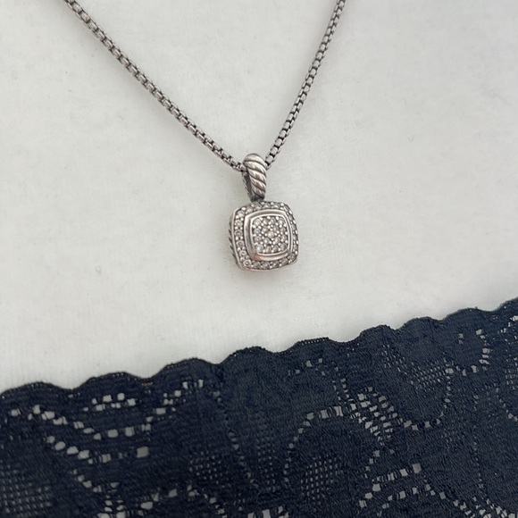 David Yurman Jewelry - David Yurman Petite Albion Pendant in Sterling Silver with Pave Diamonds